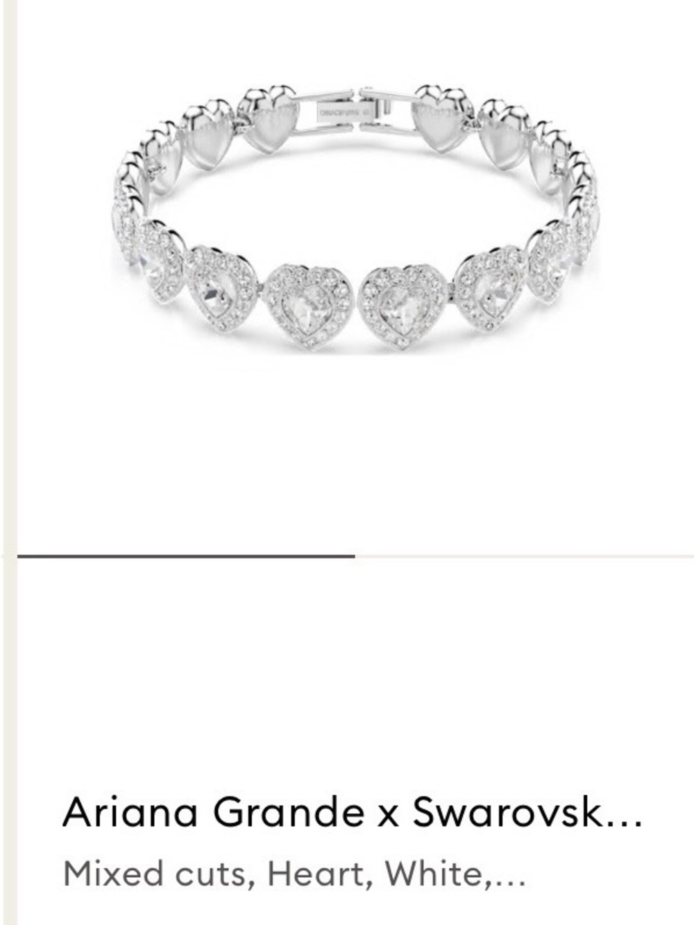 Swarovski Silver Heart Crystal Link Bracelet